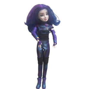 Disney Descendants Mal Doll Hasbro 2015 – Purple Hair Combat Suit Boots – E6080